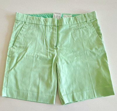 NWT J.Crew Crewcuts Girls Green Chino Shorts Size 16 Cotton Twill Pockets
