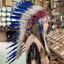 Import Duties Apply Feather Headdress Handmade Indian Chief Headdress Hat