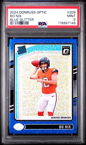 2024 DONRUSS OPTIC #209 BO NIX BLUE GLITTER RC PSA 9