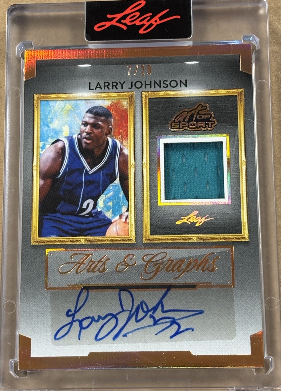 Larry Johnson Auto /20 Game Used Patch Relic 2026 Leaf Art Of Sport AG-LJ1