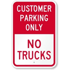 Reserved Customer Parking Only No Trucks Aluminum Weatherproof Sign c01536