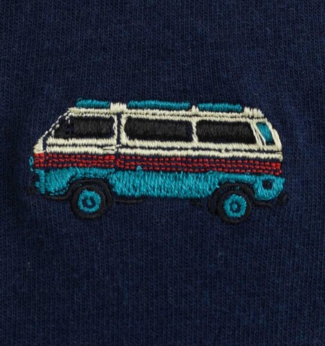 Revolution Mens Bus Regular T-Shirt - Navy Melange - Picture 2 of 6