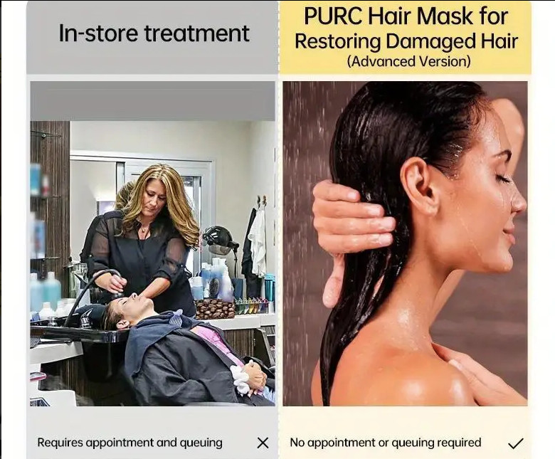 PURC 8S Mascarilla para Cabello Dañado Por Teñido en Caliente Revitalizante 70g