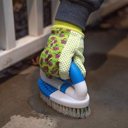 1852-3 Women Soft Jersey Garden Gloves, Women Work Gloves, 3PCS Green/Pink/Blue - Picture 2 of 12