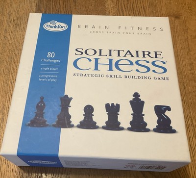 SOLITAIRE CHESS Game Brain Fitness ThinkFun 80 Challenges -COMPLETE!