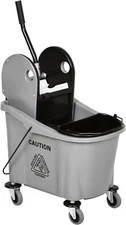HOMCOM 9.5 Gallon (38 Quart) Mop Bucket Cleaning Cart, 4 Moving Wheels, Grey
