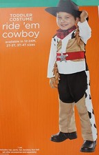 Halloween Toddler Ride Em Cowboy Costume with Hat Size 2T-3T NWT