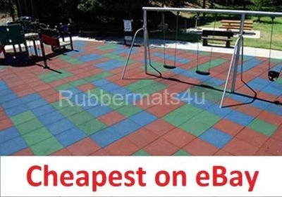 BEST CHEAPEST Negro Verde Azul Teracotta Gris Patio de Recreo Goma Alfombrillas Goma Azulejos