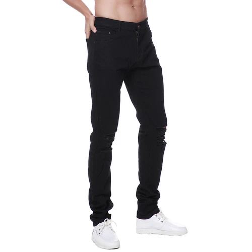Herren Ripped Jeans Stretch Distressed Destroyed Tapered Leg Skinny Hose - Bild 14 von 51