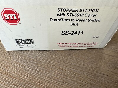 SS-2411 Stopper Station with STI-6518 Cover Push/Turn to reset switch Blue