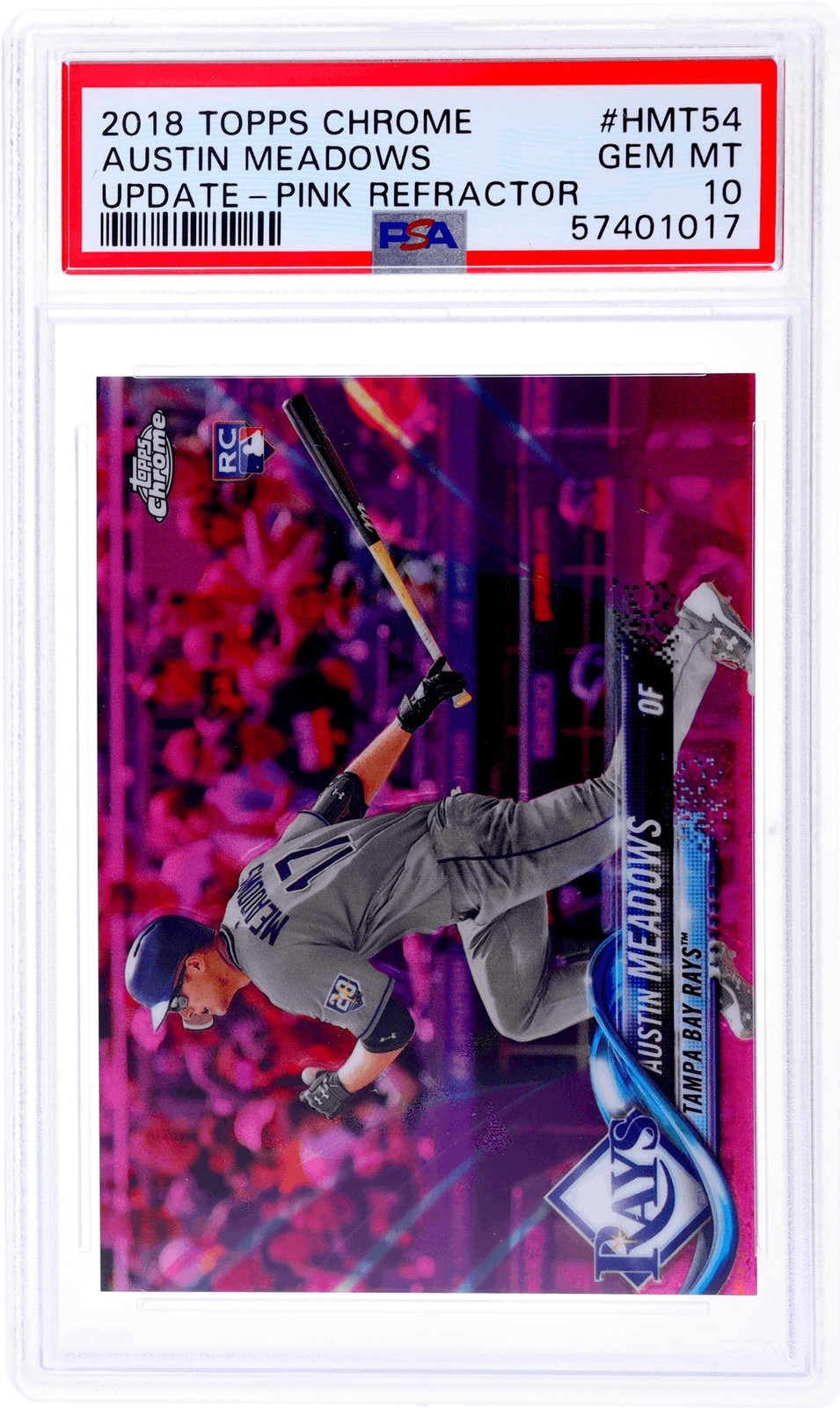 2018 Topps Chrome Update Austin Meadows Pink Refractor #HMT54 PSA 10 Rookie RC