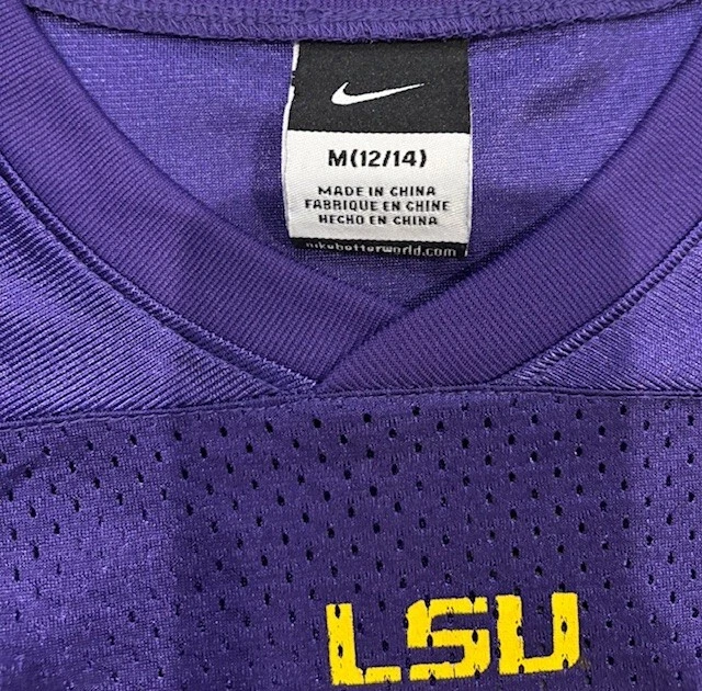 Vintage Kids Nike LSU Tigers Football Jersey Number 7 Youth Size Medium 1214 - Image 3 of 4