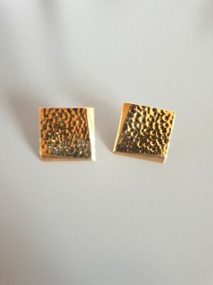 MODESCHMUCK Ohrringe Ohrstecker goldfarben Quadrat schick 3,36 g edel CP5959