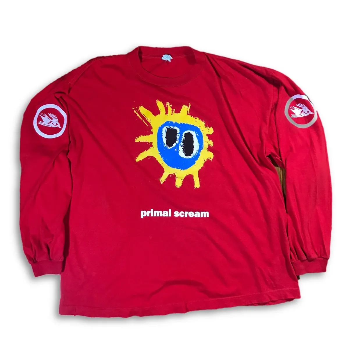 VTG 90's Primal Scream Screamadelica Red Long Sleeve T-Shirt