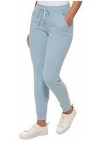 Marc New York Ladies Ribbed Knit Soft Slim Pants Joggers, Water Blue Size M