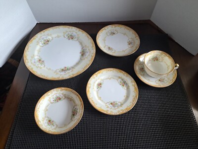Vintage Antique Noritake N130 6 Piece Place Setting Dinnerware #1