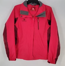 Camel Crown Hooded Windbreaker Jacket Coat~ Women's Size Small ~ Red