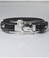 Armband Aus Echtem Leder Mops 3D Armband In 925 Silber Luce