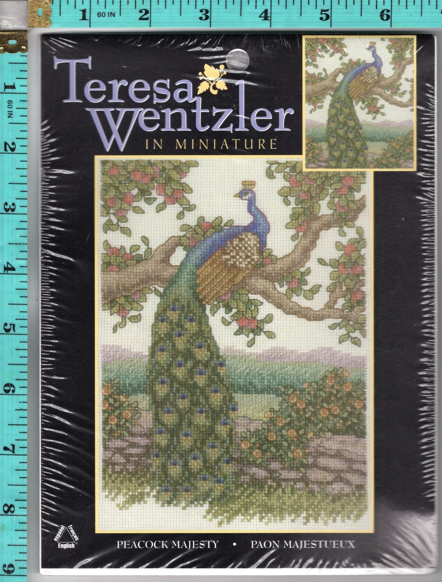 Peacock Majesty Teresa Wentzler in Miniature Leisure Arts Counted