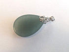 Green  Aventurine Pear Cut Pendant with Flowery Bail,Silver Rhodium Plating20x30 — photo 5