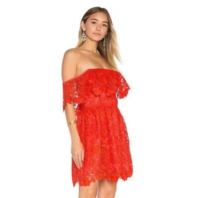 orange off shoulder pleated chiffon dress M1260