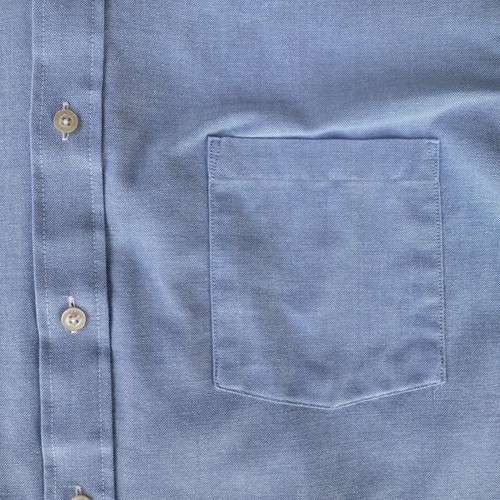 417 Van Heusen Hemd Herren 17 Halbarm Blau Einzelnadelnaht Button Down - Bild 4 von 10
