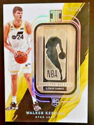 2022-23 Panini Impeccable #50 Walker Kessler Rookie NBA Logoman Silver Bar 2/20