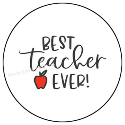 30 BEST TEACHER EVER APPLE ENVELOPE SEALS LABELS STICKERS PARTY FAVORS 1.5''