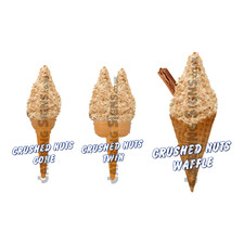 Crushed Nuts Whippy Ice Cream Cone Stickers Set of 3 - Single, Twin & Waffle