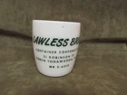 Vintage 1970's Milk White Glass Mug Advertising Lawless Bros in New York State