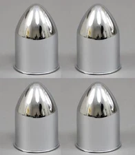 4 Cap Deal Fits 3.18" Bore Diameter Bullet Dome 5 lug Chrome Wheel Center Cap