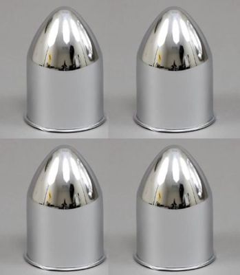 4 Cap Deal Fits 3.18'' Bore Diameter Bullet Dome 5 lug Chrome Wheel Center Cap