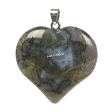 Natural Gemstone Healing Crystal 40mm LOVE Heart Rock Pendant For Jewelry Making
