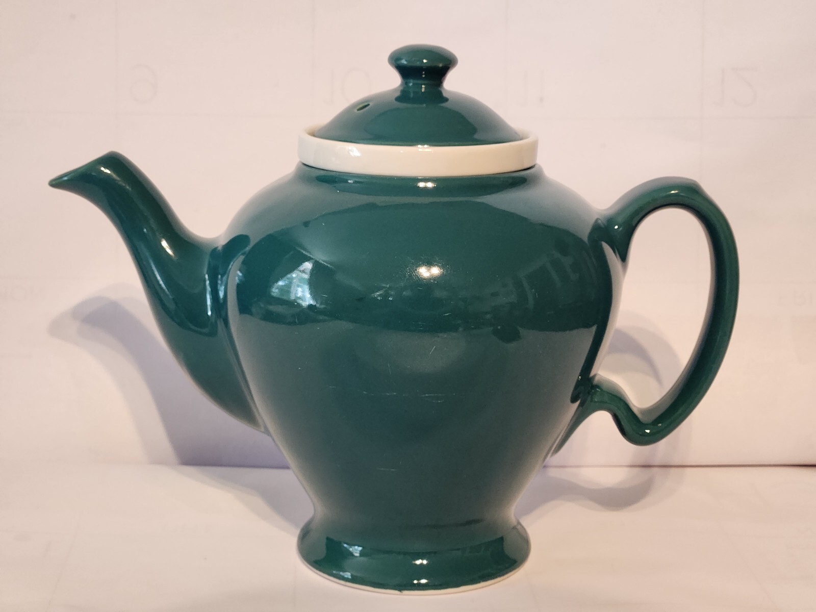 Vintage McCormick Tea Baltimore MD Turquoise Green Teapot USA W/ Lid
