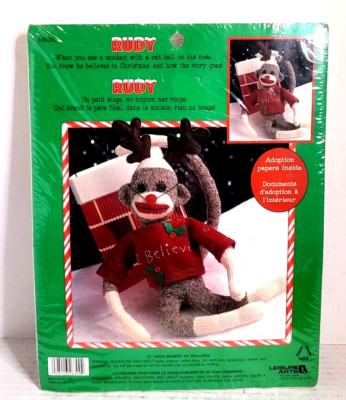 Rudy Sock Monkey Kit Leisure Arts 21'' Includes Adoption Papers New! 46300