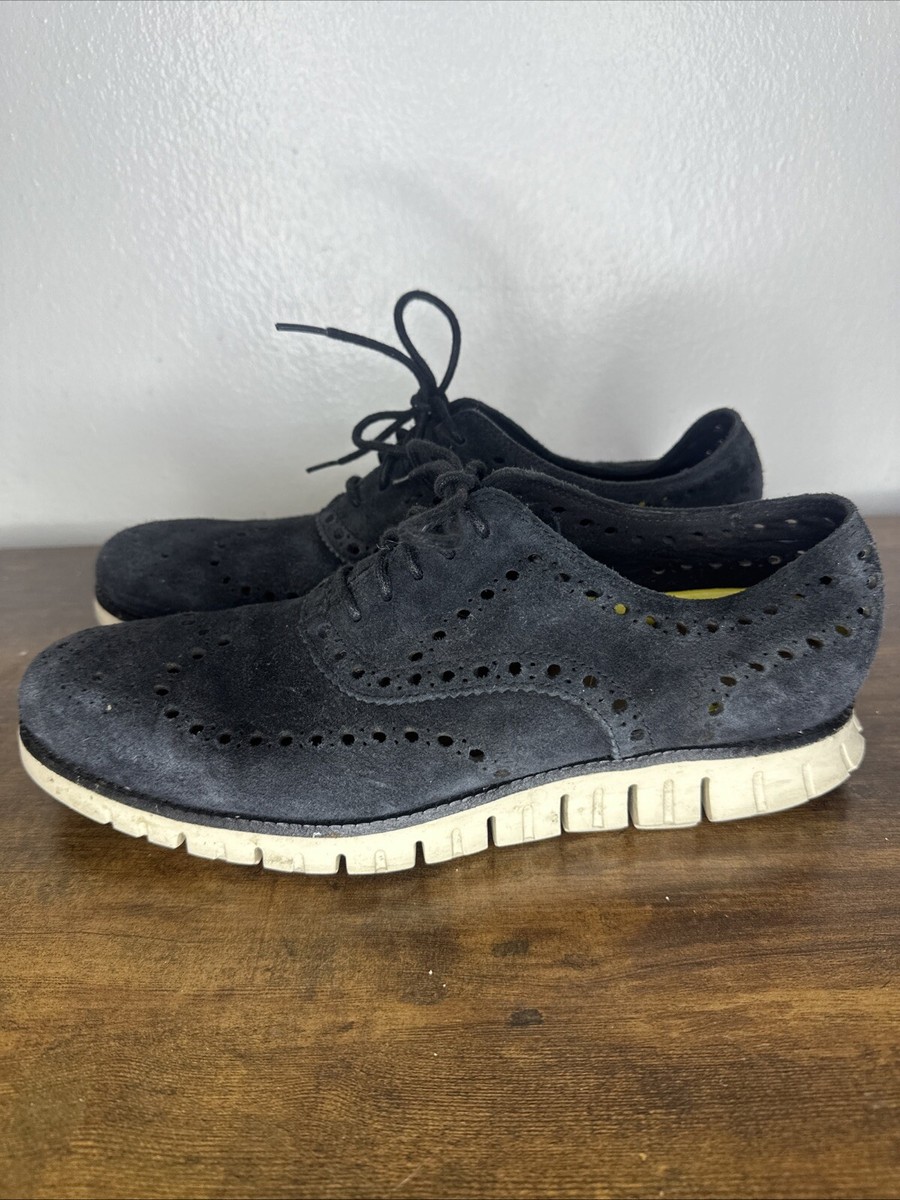 Cole Haan Zerogrand Wingtip Oxford Shoes Black Suede Mens  display picture 2