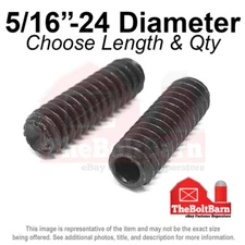 5/16"-24 Alloy Knurled Cup Point Socket Set Screw Fine Black Oxide (Pick Size)