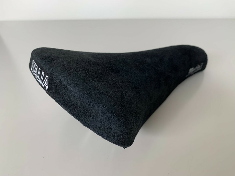 NOS Selle En Cuir ITALIA Mundialita 1980s Leather Saddle Old Bike Suede