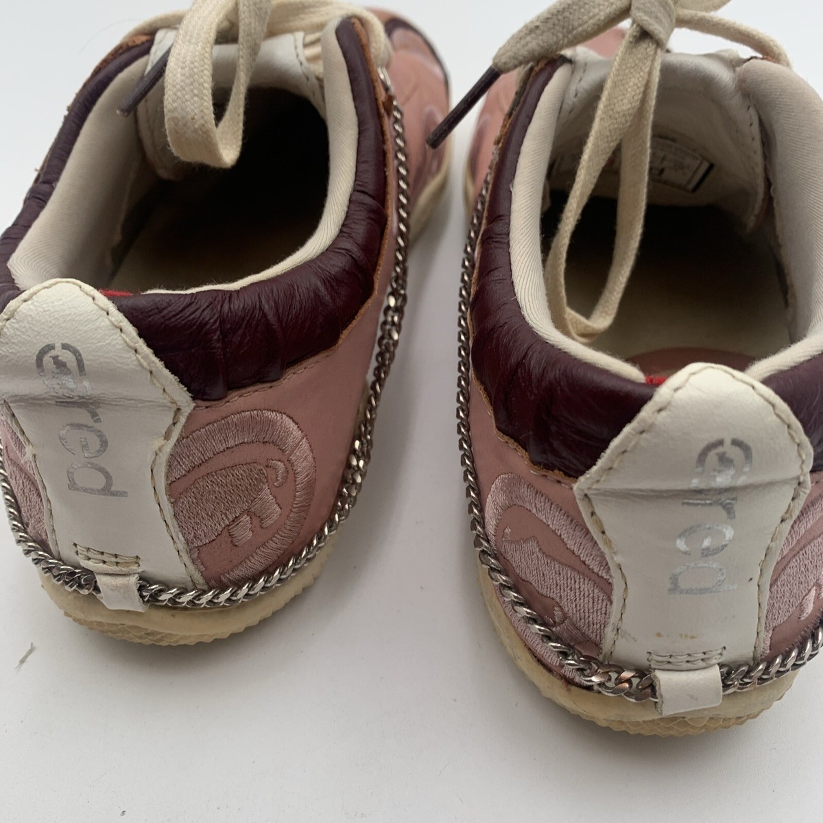 Womens Shoes Marc Ecko Red Sz 7.5 Pink Sneakers W/ Chain Detail