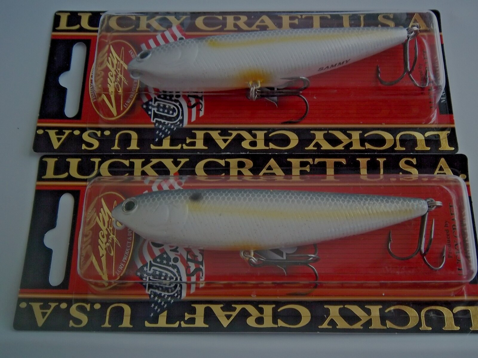 (LOT OF 2)-LUCKY CRAFT 4" & 1/2OZ SAMMY 100 TOPWATER LURES /SEXY CHARTREUSE SHAD - Image 2