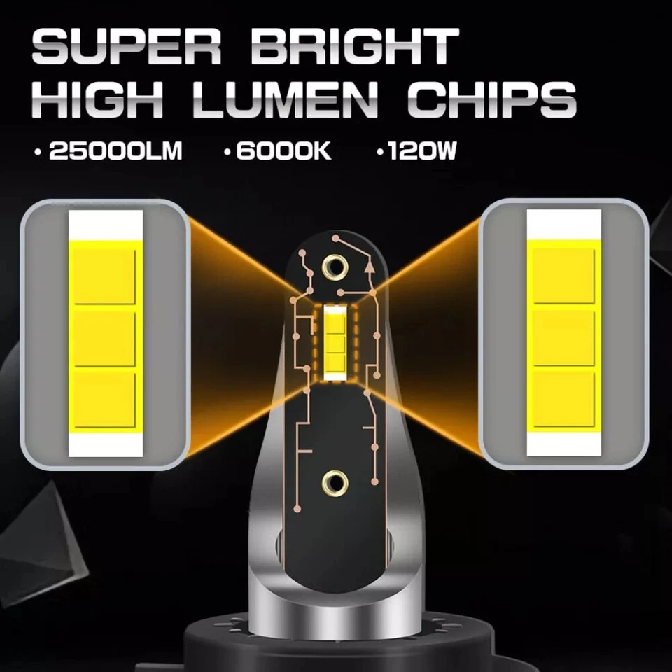 LED Headlight High Low Light Bulb + Fog Lamp For Dodge Magnum 2005-2007 2008 - Изображение 4 из 4