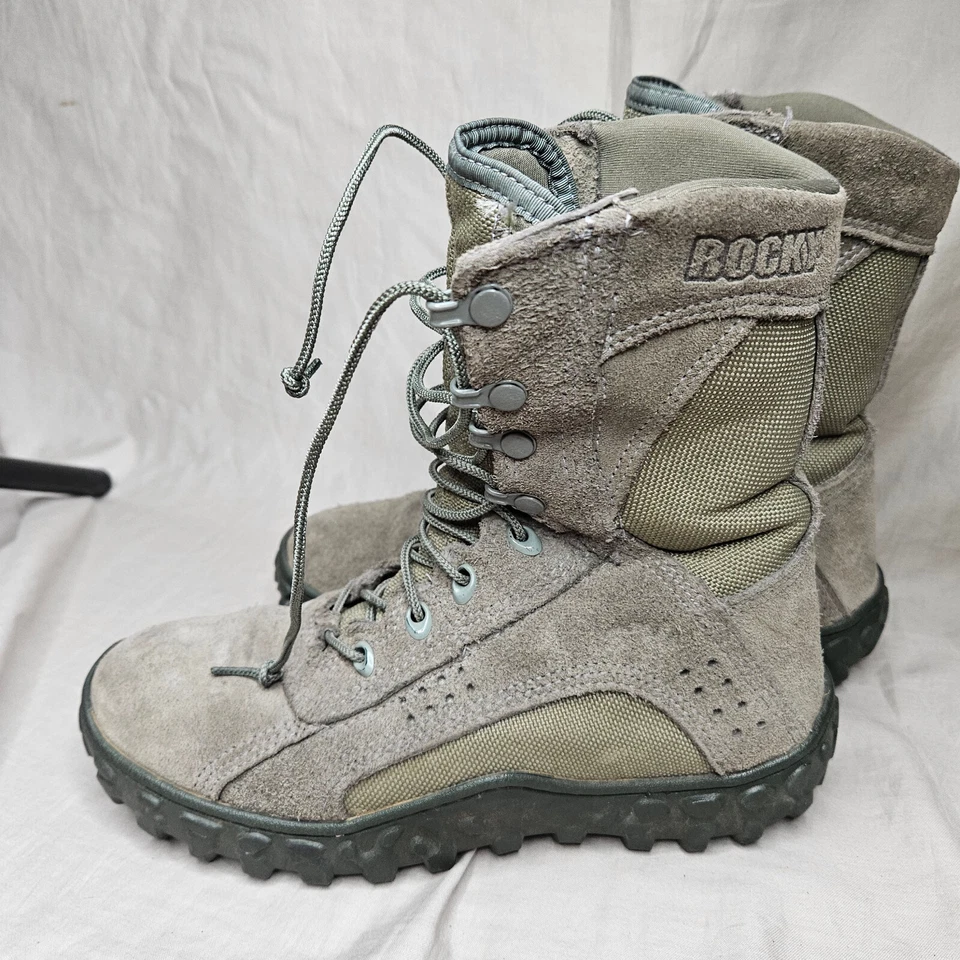 Botas Rocky S2V Special Ops Para Hombre 7 Verde Gamuza Cuero Combate Táctico Militar Foto 2 de 4