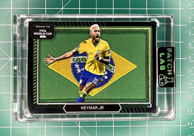 Neymar Jr Black Refractor Brazil Flag Patch Jersey  1/1 -  Built by Patch Lab