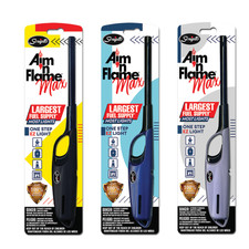 Scripto Aim Flame Long Reach Refillable Lighters Multi Purpose Random Color 3-Ct