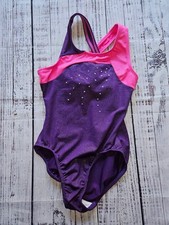Girl Pink Purple Bling Freestyle Dance Ballet Leotard Size S 6/6x