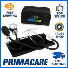 Manual Adult Blood Pressure Kit with Stethoscope Carry Case Nylon Cuff Black