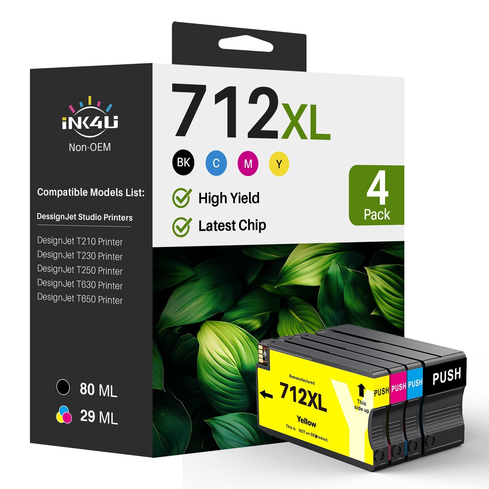 712XL 712 Ink Cartridges High Yield for 712 DesignJet Ink Cartridge 712XL 712...
