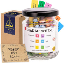 Bible Verse Jar with 92 Inspirational Scrolls - Perfect Christian Gift for Women