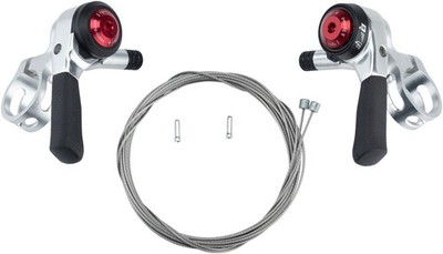 microSHIFT Thumb Shifter Set, 8-Speed, Double/Triple, Shimano