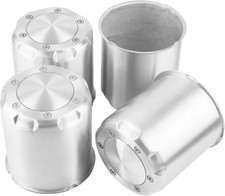 4Pcs 4.25inch Brushed Aluminum Trailer Wheel Center Cap Push Through 4.25" Bo...